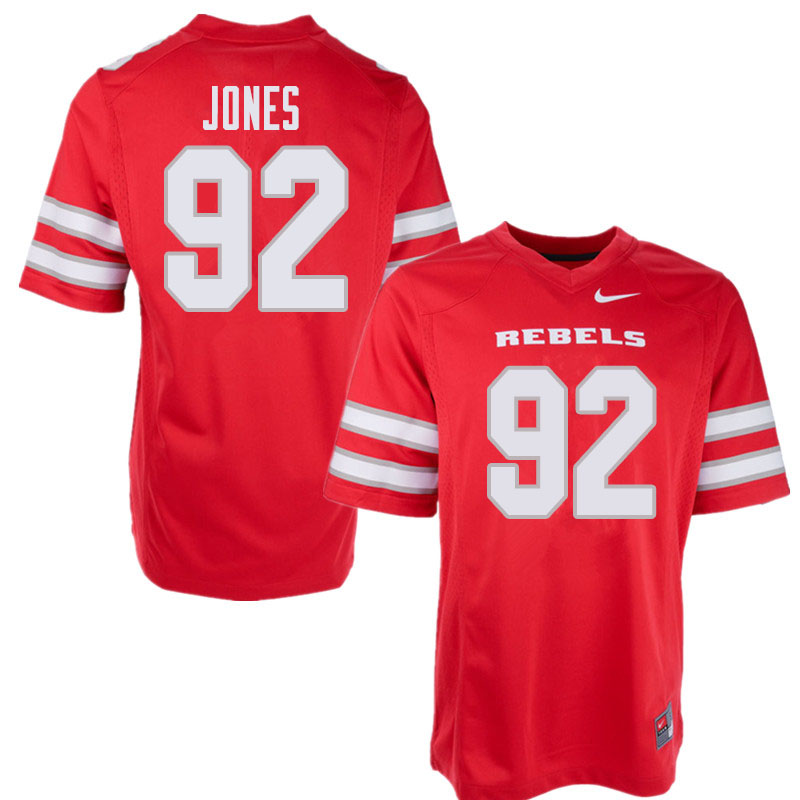 Men's UNLV Rebels #92 Rodney Jones College Football Jerseys Sale-Red